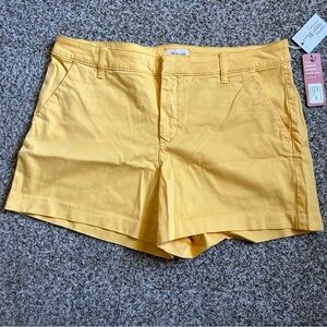 Meritage Yellow Pastel Spring Shorts Casual Comfy Summer Vacation Beach 14 NWT